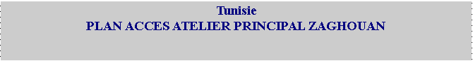 Zone de Texte: TunisiePLAN ACCES ATELIER PRINCIPAL ZAGHOUAN